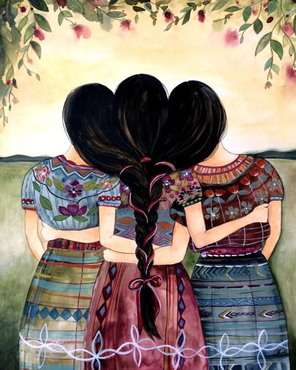 подруги иллюстрация