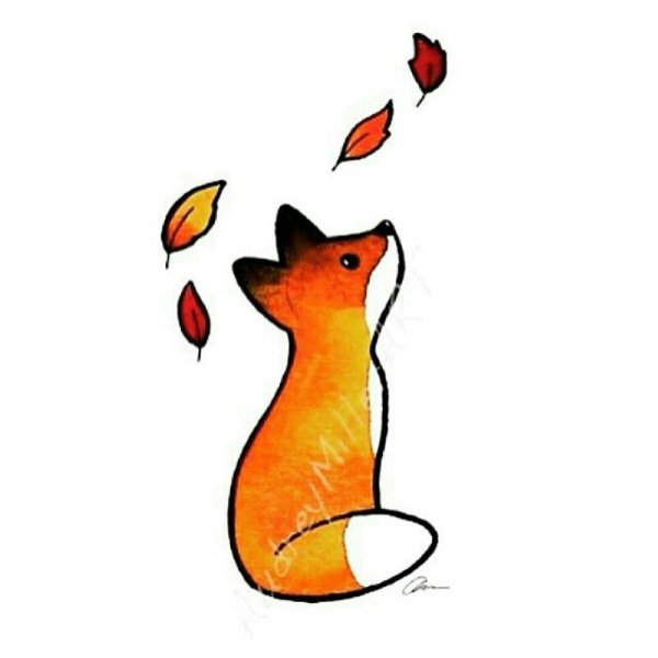 легкие рисунки лисы