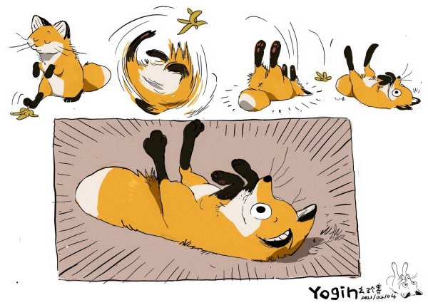 лиса падает