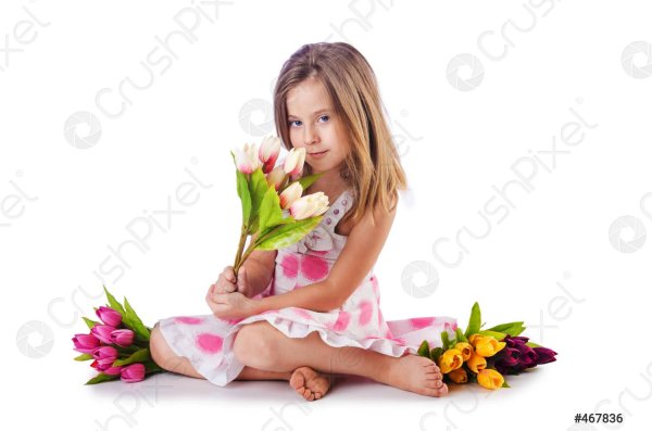 девочка с цветочком