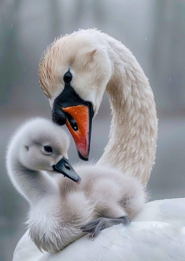лебедь детеныш