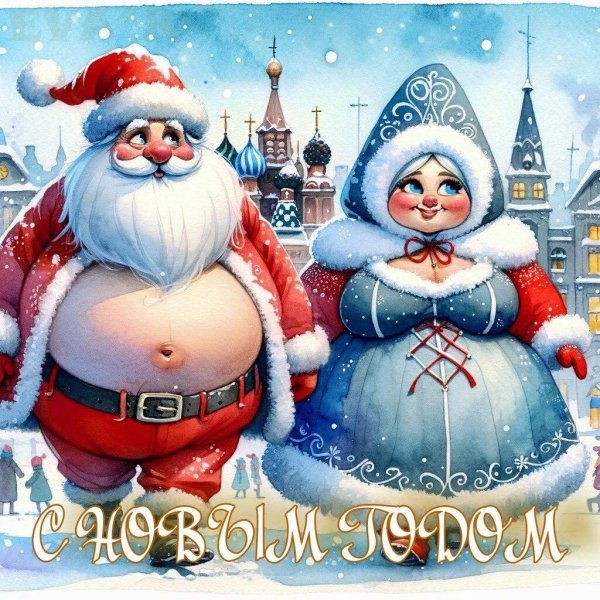 смешная новогодняя открытка
