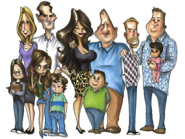 шарж семейный