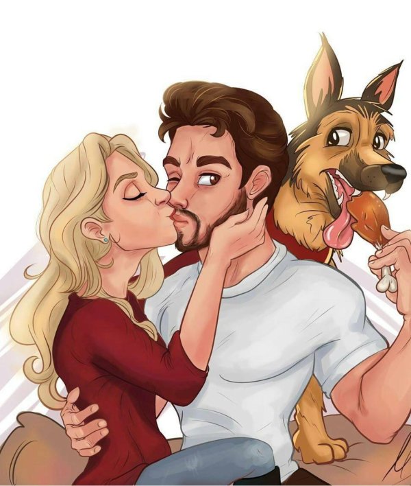 влюбленные мультяшки