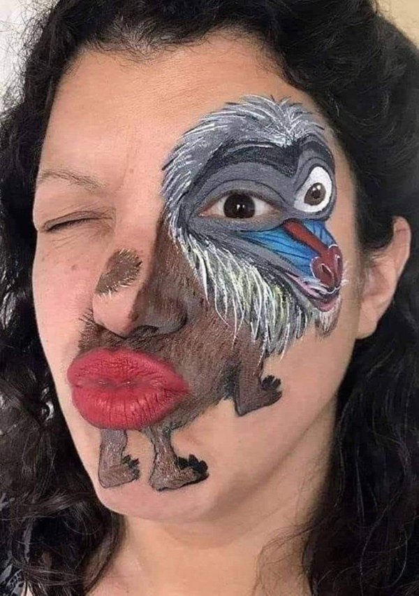звериный грим на лице