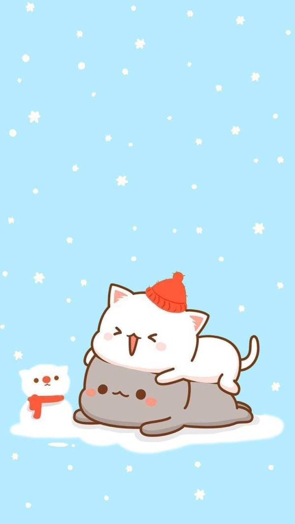 кавайные животные новогодние