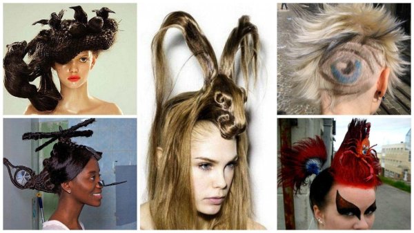прически необычные