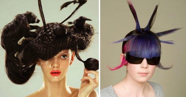 странные женские прически