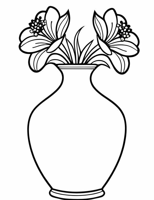 ваза раскраска