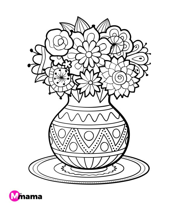 букет раскраска