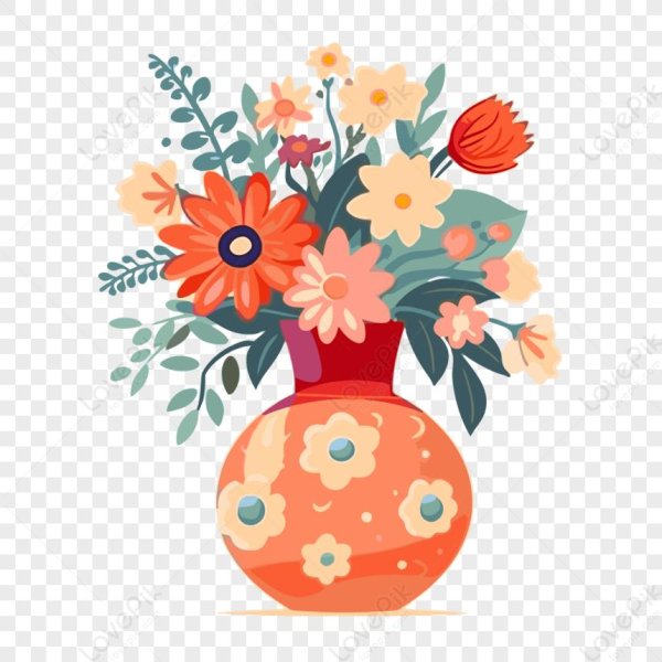 цветы в вазе рисунок для детей