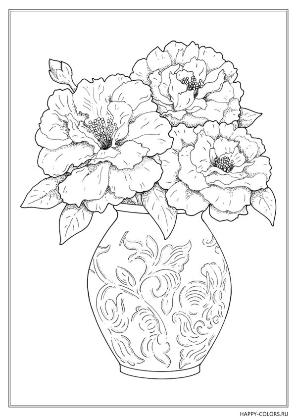 раскраски цветы красивые