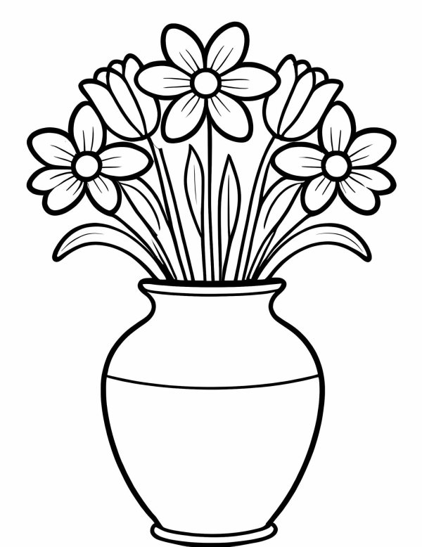 ваза для цветов раскраска