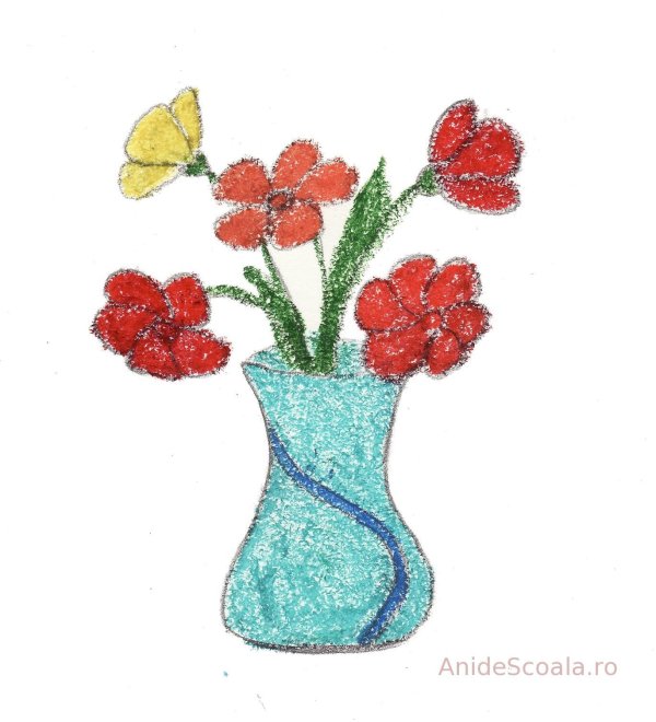 рисование вазы с цветами