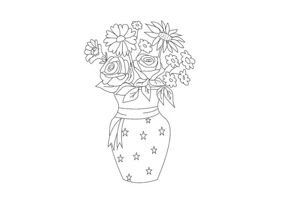 раскраска цветок в вазе