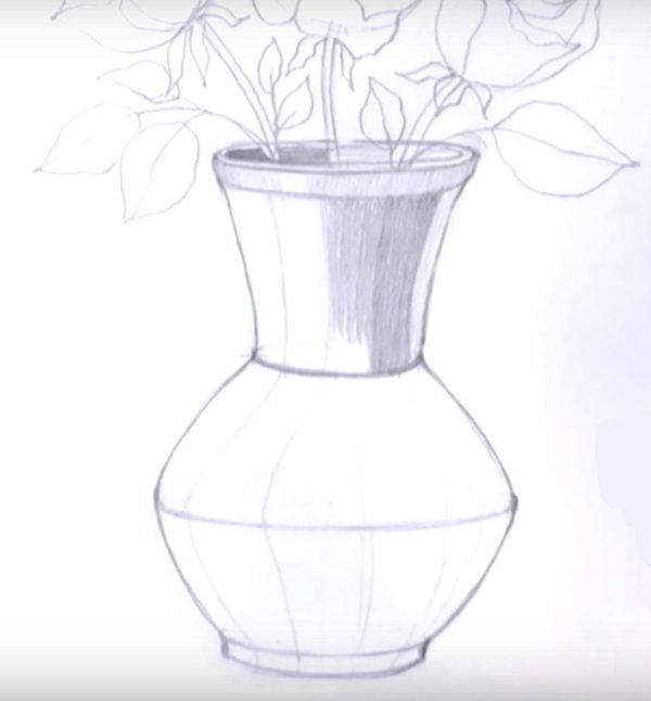 ваза поэтапное рисование