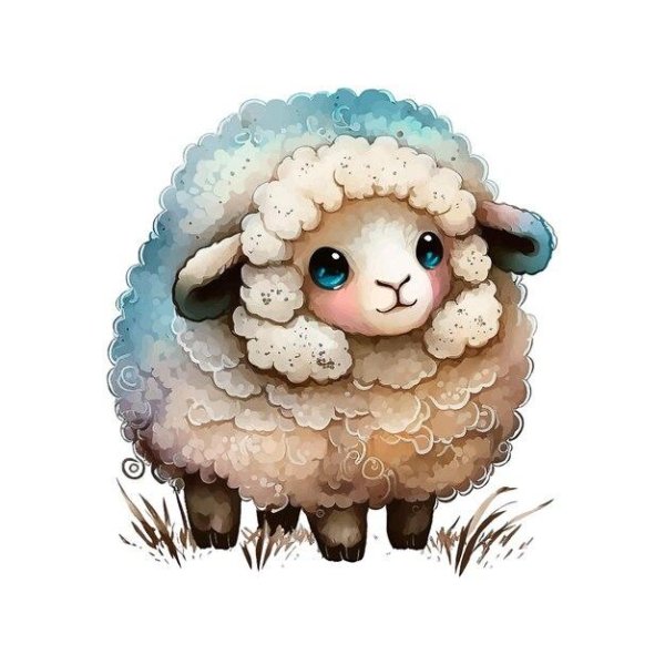 барашек акварель