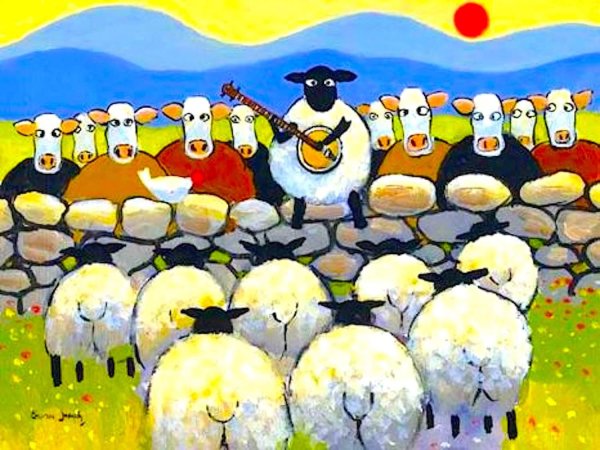 картина овцы