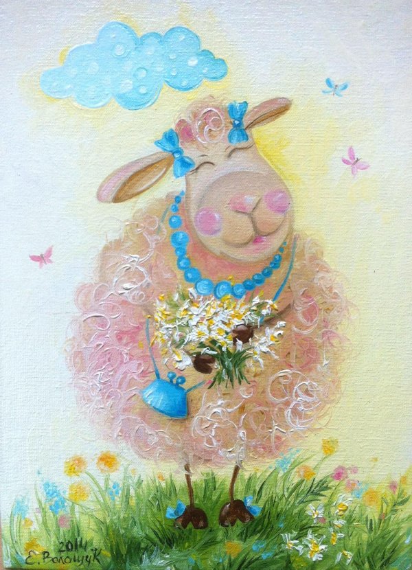 милый барашек рисунок