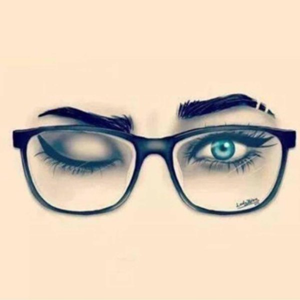 очки карандашом