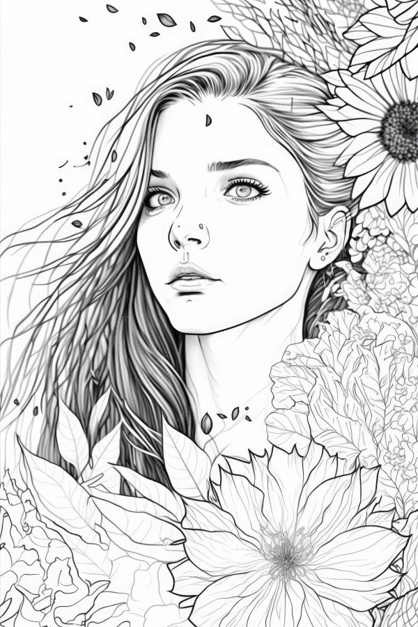 лицо девушки раскраска