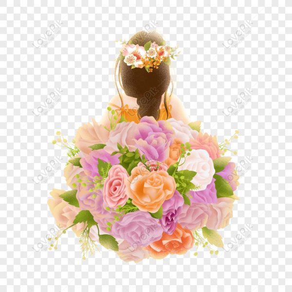 цветы девушка