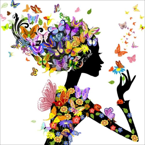 женщина в цветах