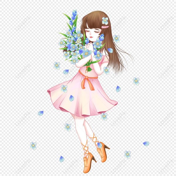 девочка с цветами