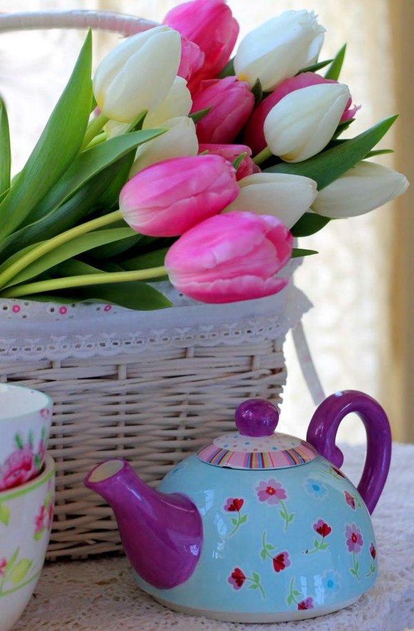 доброе утро с весенними цветами