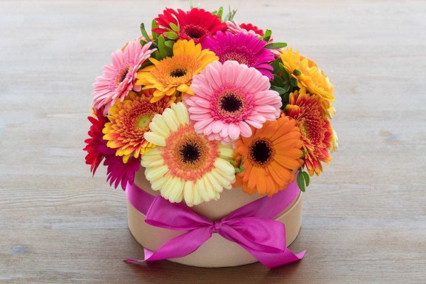 коробка с герберами