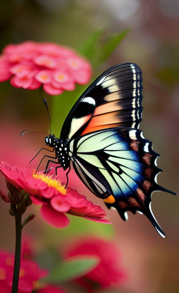 красивые цветы и бабочки