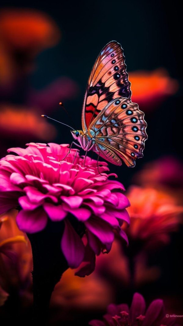 разноцветная бабочка