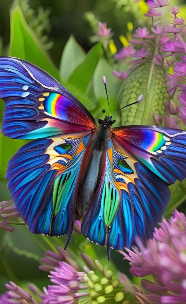 разноцветная бабочка