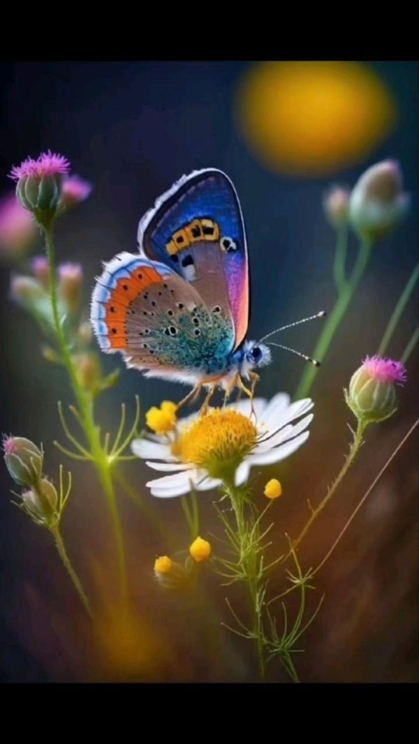 лето цветы бабочки