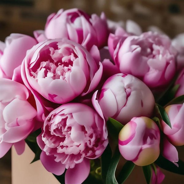 красивые букеты пионов