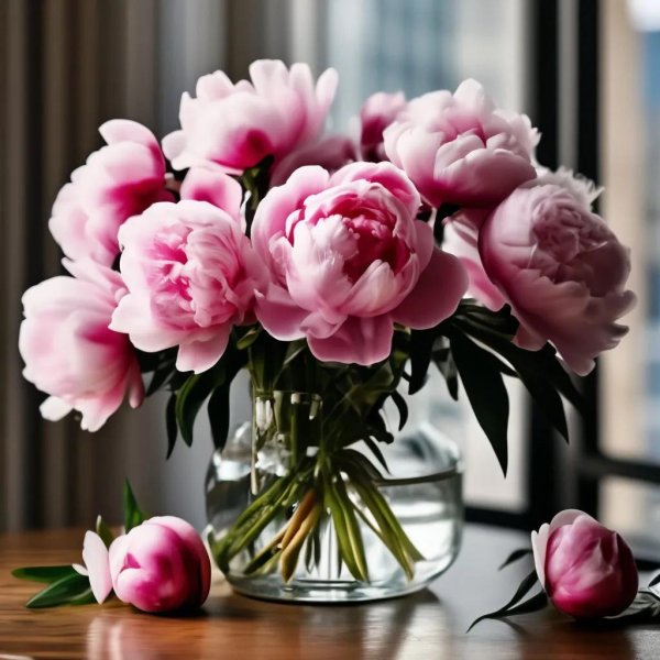 пион в вазе