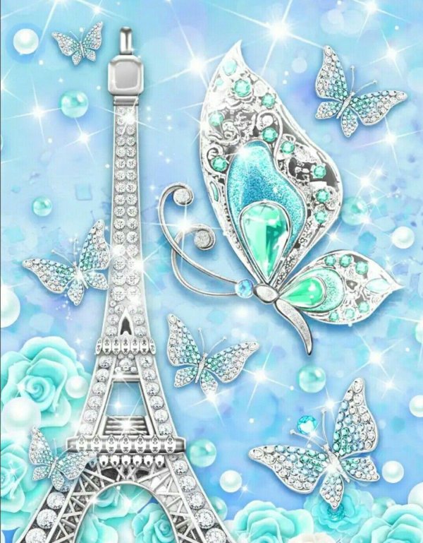 эйфелева башня голубая