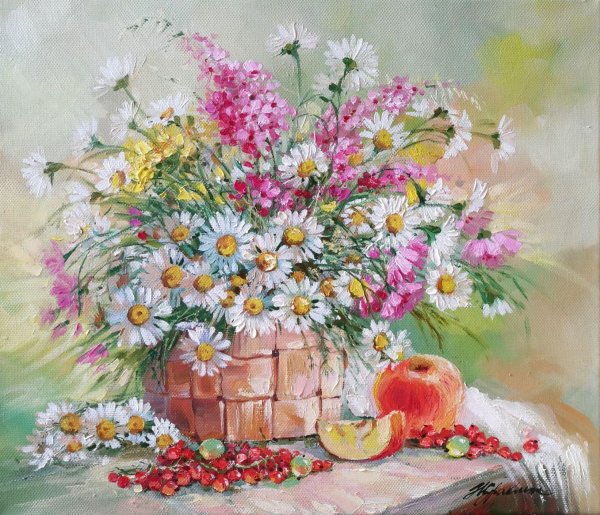 ромашки живопись