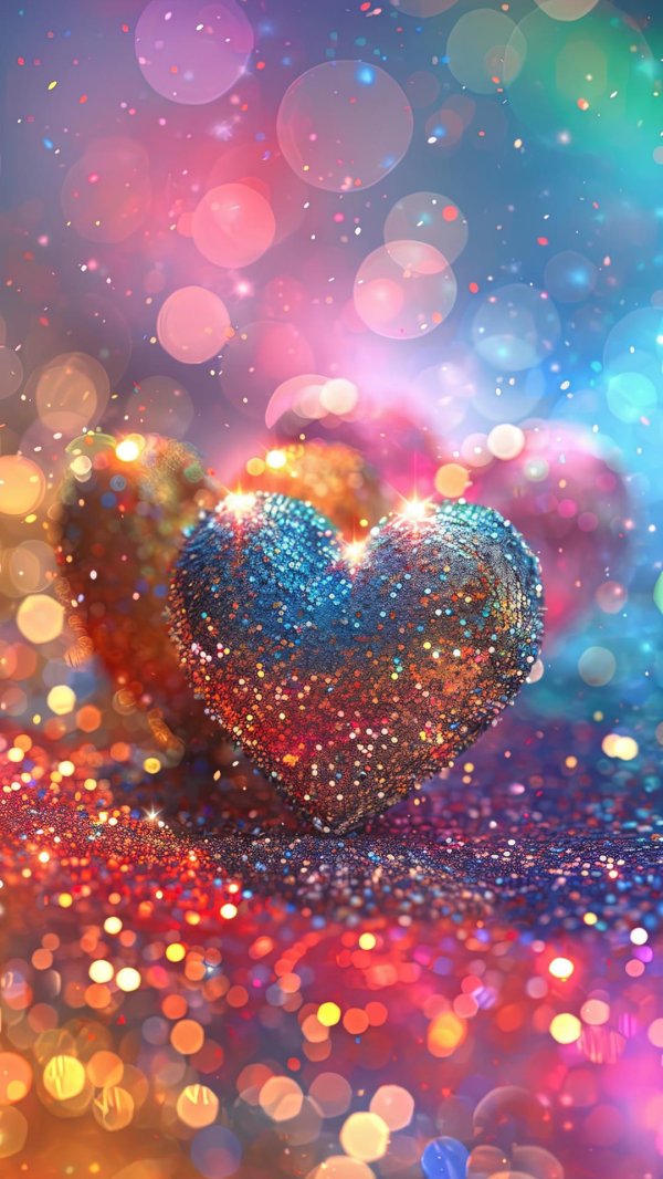 сердечки радужные