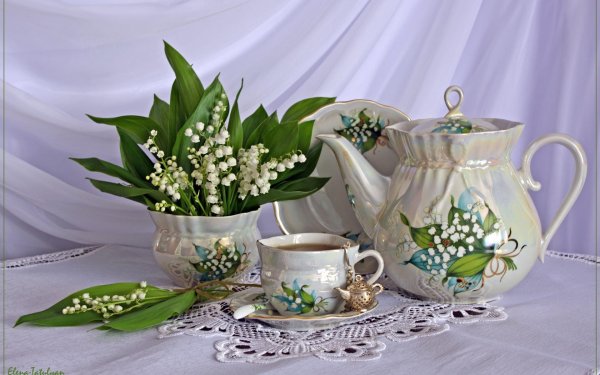 чашка ландыш