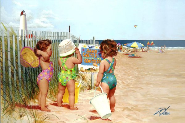 дети на пляже