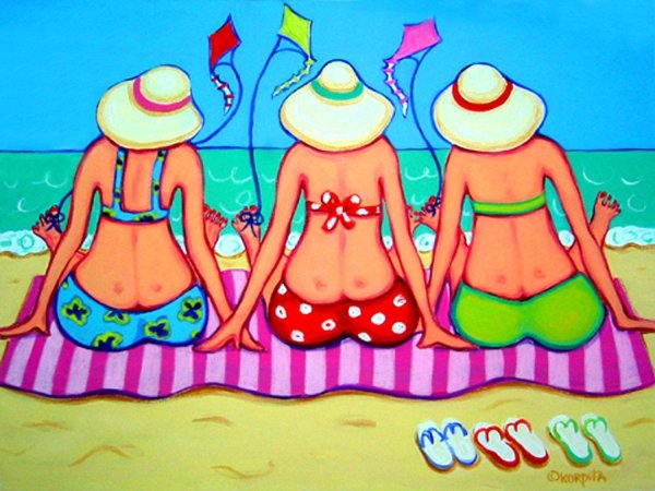пляж рисунки