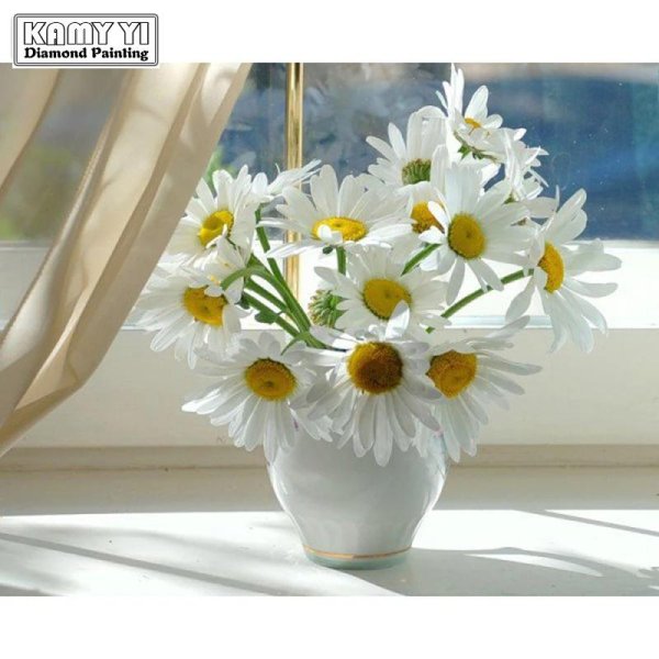 картина по номерам ромашка