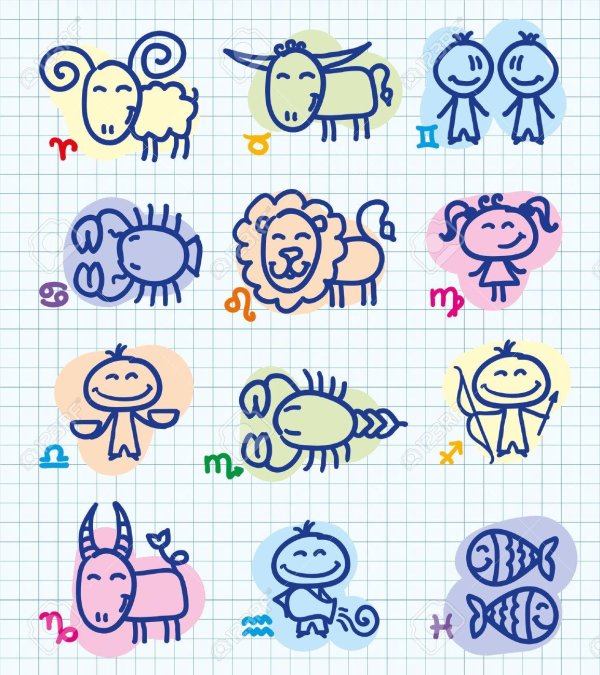 лёгкие рисунки знаков зодиака