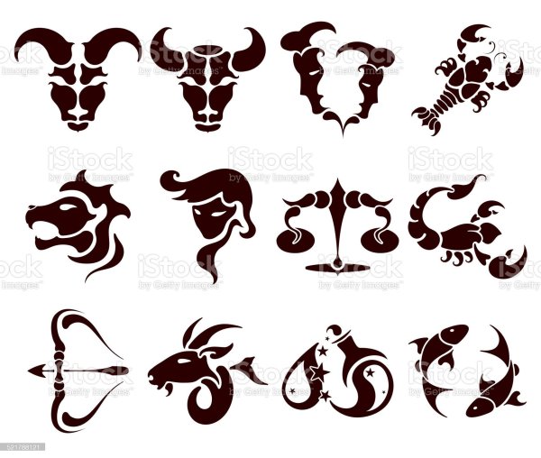 силуэты знаков зодиака