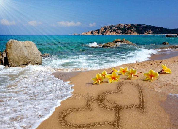 сердце на берегу моря