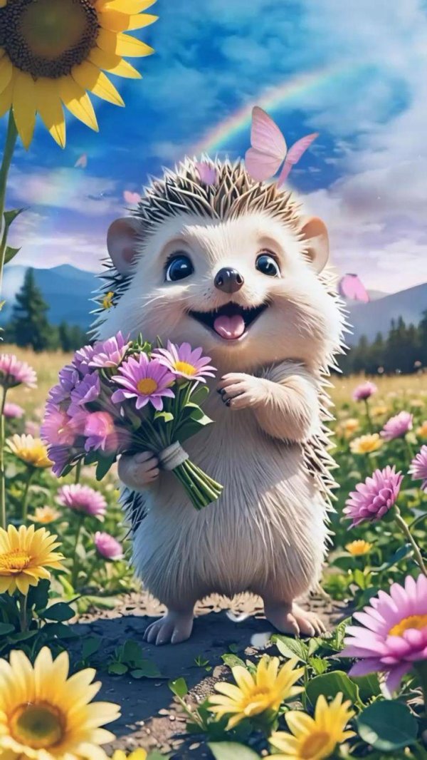 счастливый ежик