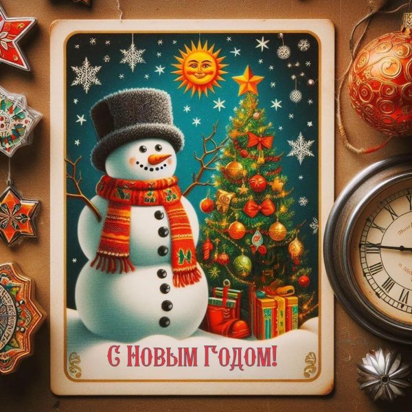 открытка к новому году