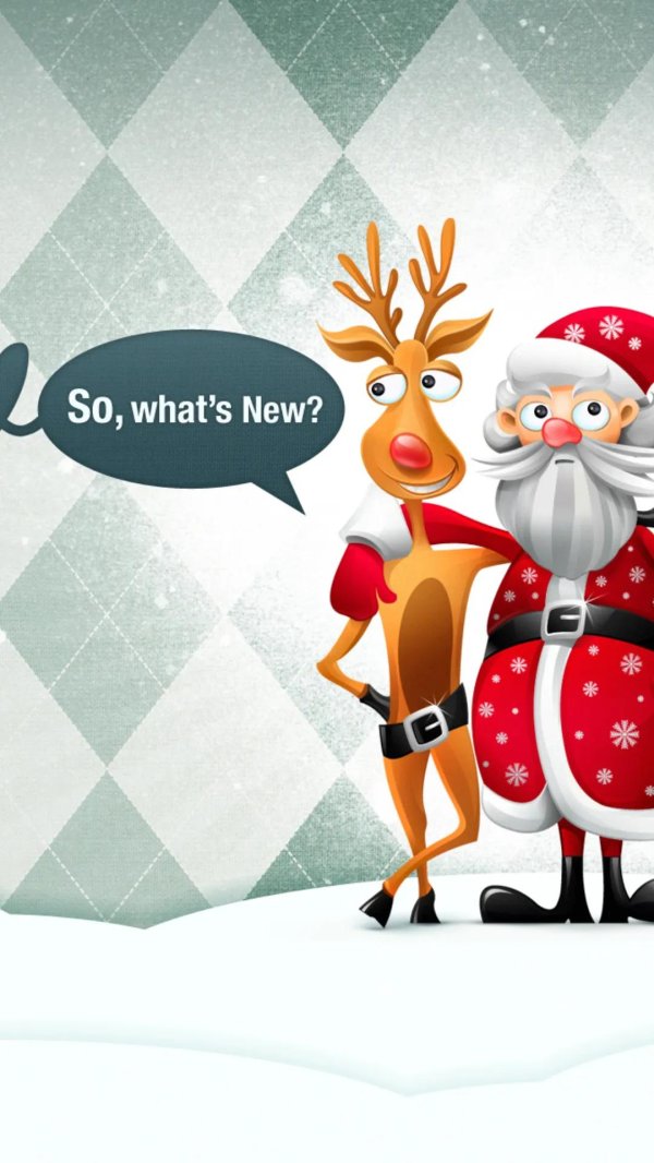 санта клаус и олени