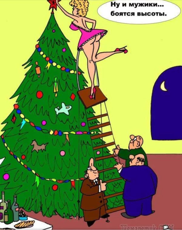 новогодняя елка карикатура